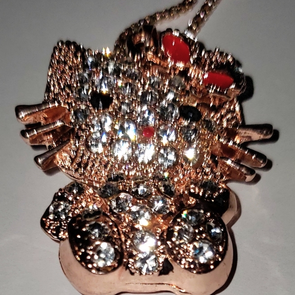 "HELLO KITTY CUTIE!" SUPER CUTE HELLO KITTY RHINESTONE NECKLACE BRAND NEW! - Picture 5 of 8